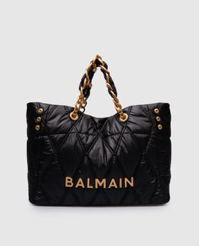 Balmain Черная сумка с металлическим логотипом. EN1FF827TNDT