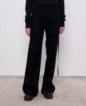 Ann Demeulemeester Чорні штани кльош Maaike з вовни B0011423FA207