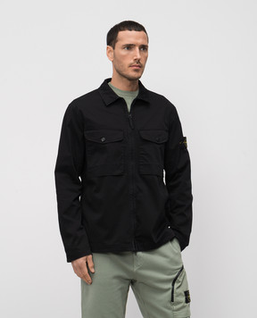 Stone Island Черная рубашка с логотип патч K1S151200128S0012