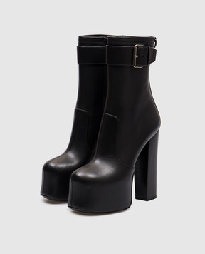 Saint Laurent Чорні шкіряні ботильйони 6876621Y800