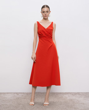 Ermanno Scervino Красное платье миди с драпировкой D462Q328OWQ