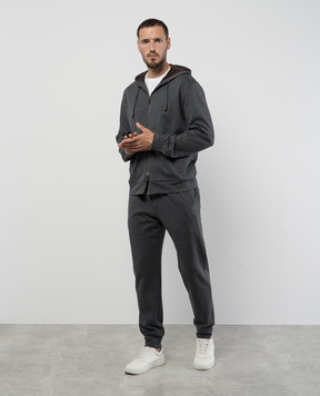 ISAIA Сірі джогери з вишивкою логотипа MP0034J0300