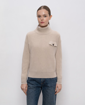Brunello Cucinelli Бежевий светр з кашеміру M12203414