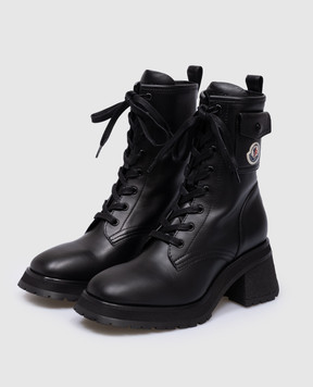 Moncler Черные кожаные черви Gigi с логотипом J209B4F00120M4334