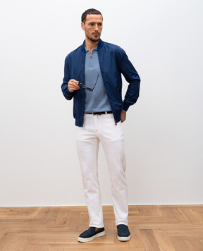 Kiton Блакитне поло з логотипом UMKX33Z