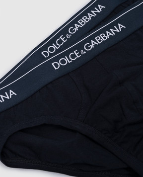 Dolce&Gabbana Набор синих слепых трусов с логотипом. M9C03JONN95