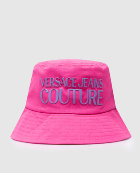 Versace Jeans Couture Розовая панама с фактурным логотипом 76HAZK04ZG268