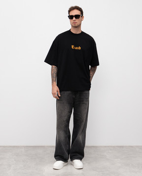 Vetements Черная футболка с вышивкой Crash UH76TR540B