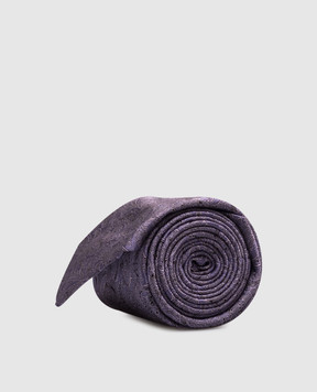 Brunello Cucinelli Фиолетовый галстук из шелка в узор. MR8790018