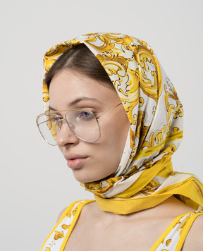 Dolce&Gabbana Белый платок в принт Майолика FN090RGDCI7