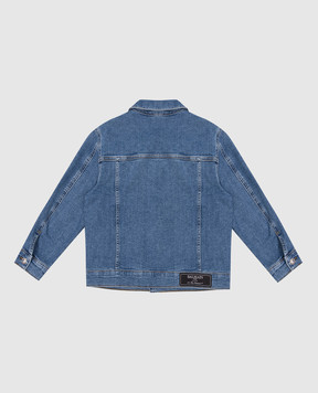 Balmain Дитяча синя джинсова куртка з логотипом BV2P17Z23631214