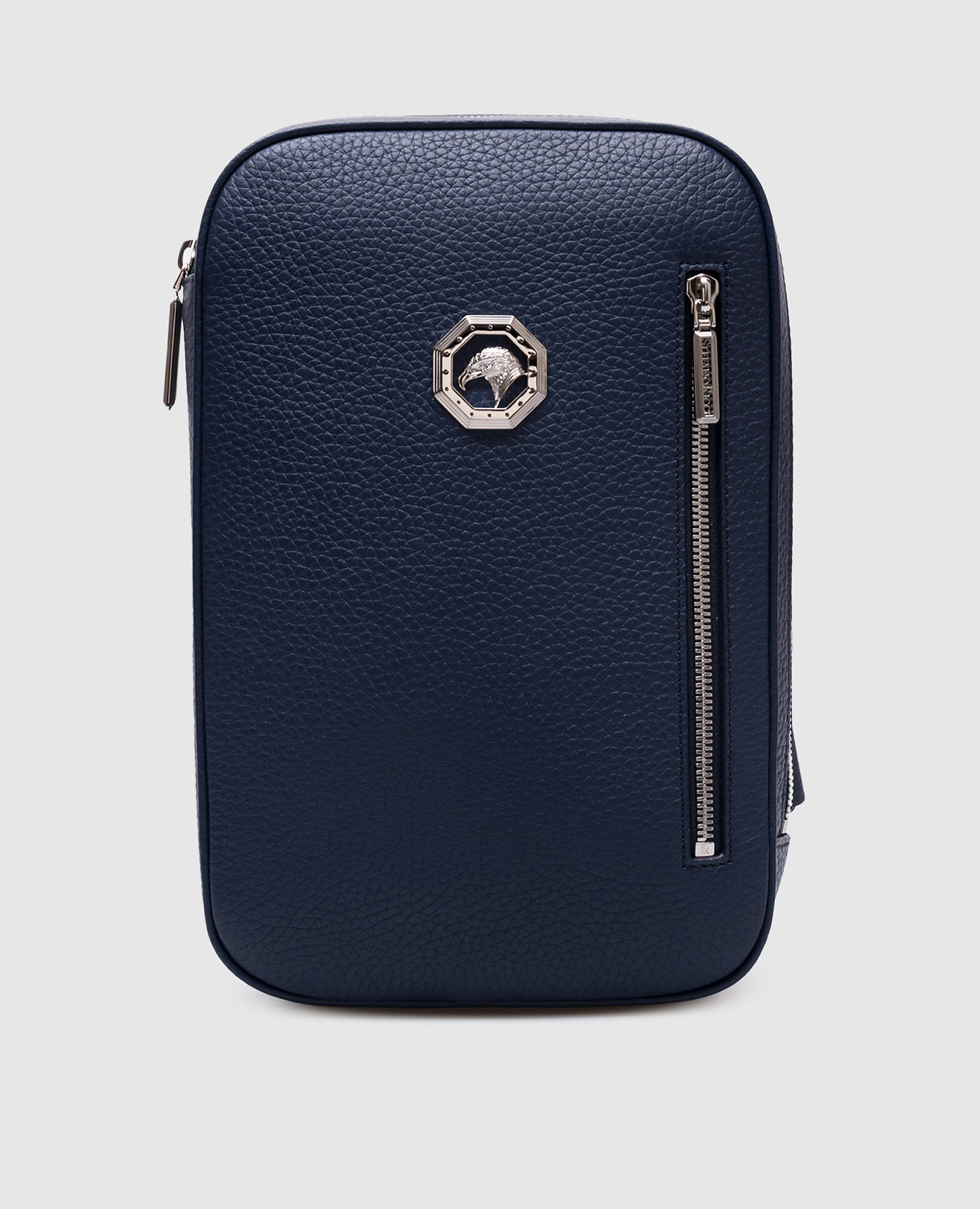 

Синяя кожаная сумка с эмблемой, Синий, Сумки через плечо