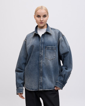 Balenciaga Синя джинсова сорочка з ефектом потертості 783691THW25
