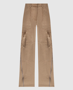 Helmut Lang Коричневі штани карго з льоном O04HW202