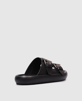 Alexander McQueen Чорні шкіряні шльопанці 809960WIACT