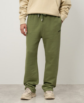 Off-White Зеленые спортивные брюки с логотипом OMCH054F24FLE003