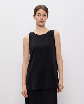Allude Чорний топ із шовку 25584002