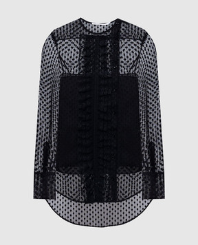 Christian Dior Чорна блуза з сітки з рюшами 111B59A8505