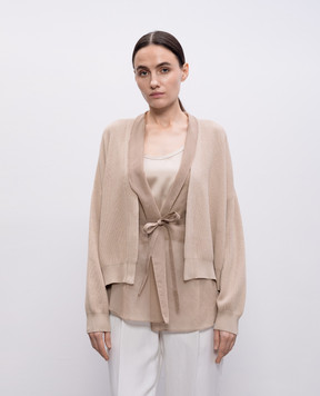 Brunello Cucinelli Бежевый кардиган со съемным жилетом M19257706