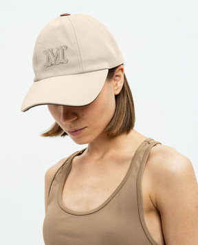 Max Mara Бежевая кепка RIENZA с вышивкой монограммы RIENZA