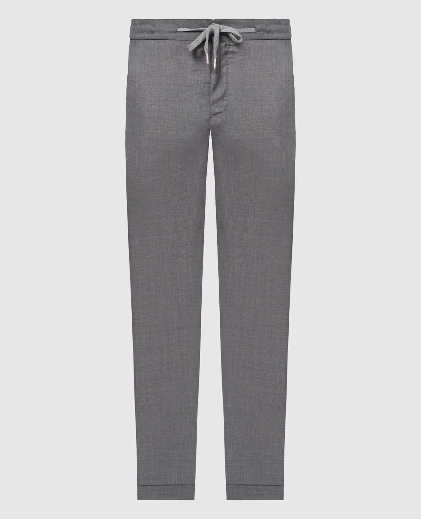 CARACCIOLO gray trousers made of wool and silk