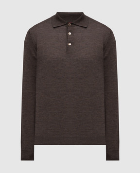 Brunello Cucinelli Коричневое поло из шерсти и кашемира M2400295