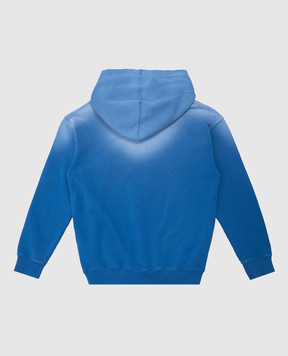 Off-White Детское синее худи с эффектом потертости OBBB001S25FLE005