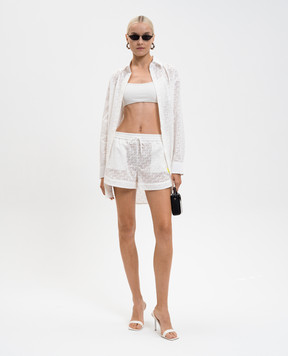 Off-White Белые шорты в узор логотипа Off 2CB05NT25FAB001
