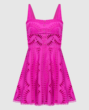 Charo Ruiz Розовое платье мини Ricka с вышивкой бродери 243610
