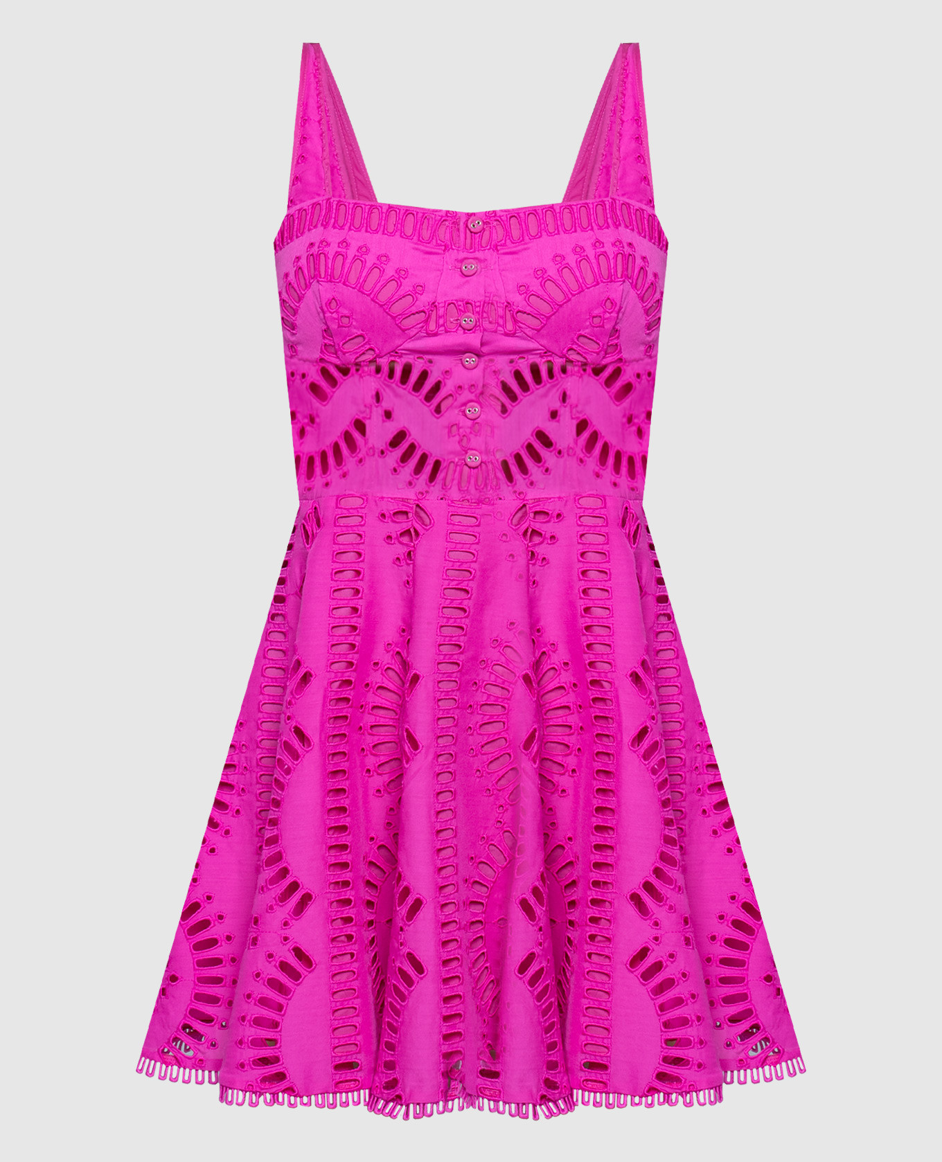 Ricka pink mini dress with broderie embroidery