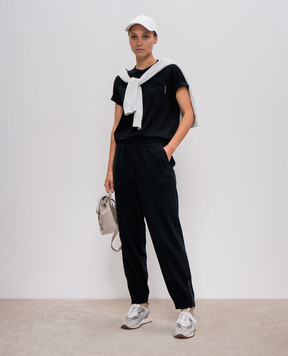 Brunello Cucinelli Черные джогеры с цепочкой мониль MN05NHS899