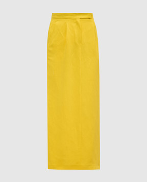 Max Mara Желтая юбка макси с льном NELLA