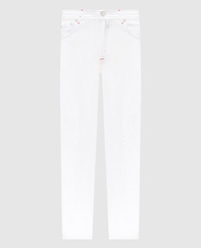 Kiton Білі джинси з патчем логотипа UPNJSMK0602F