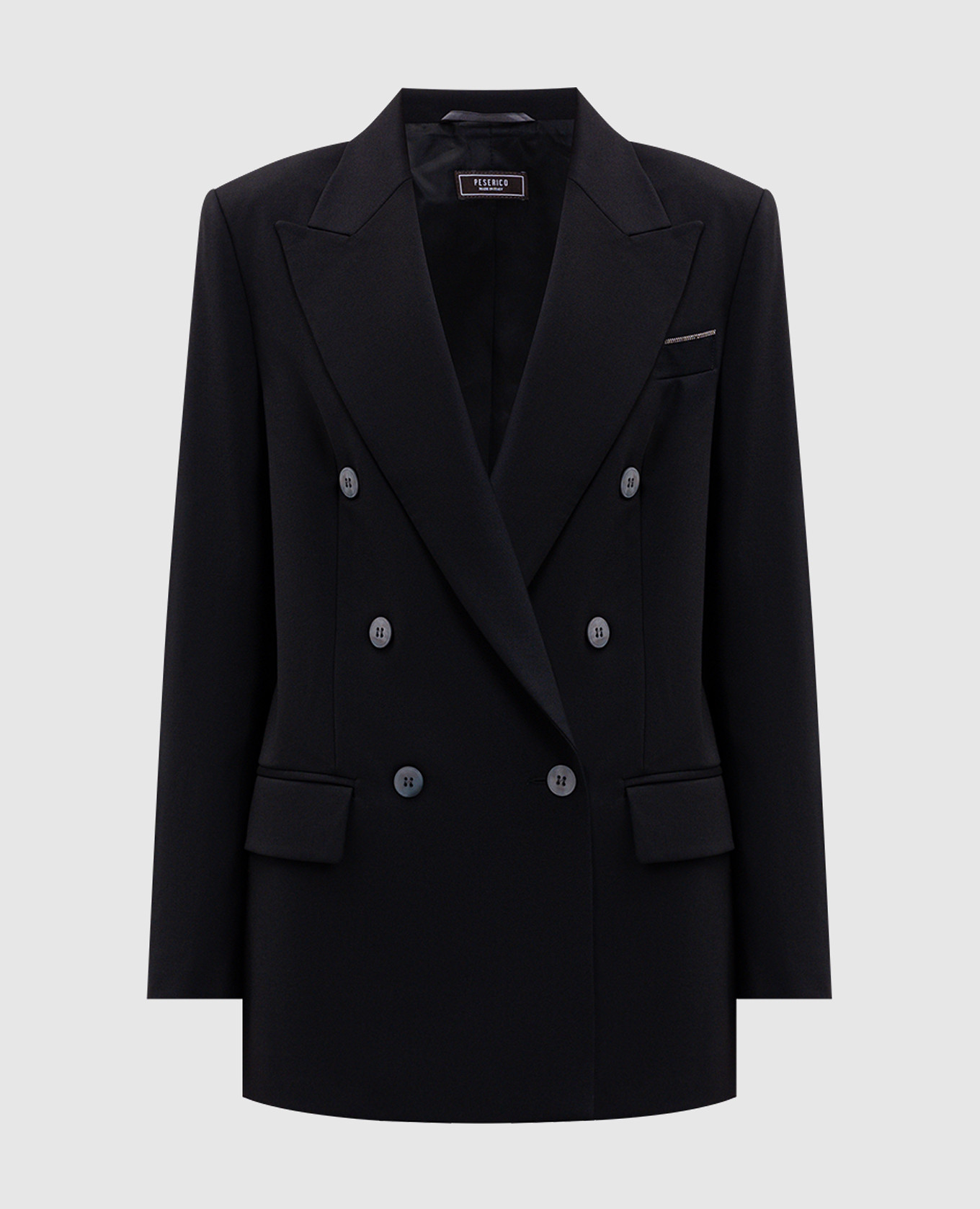 Черный двубортный жакет