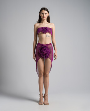 Santa Brands Фіолетовий костюм із топа і спідниці з кристалами SETBRASKIRTWITHFLOWER
