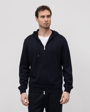 Brunello Cucinelli Синяя спортивная куртка из кашемира и шелка. MM8359069G