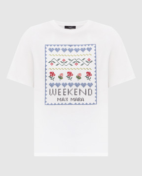 Max Mara Weekend Біла футболка CABINA з вишивкою логотипа CABINA