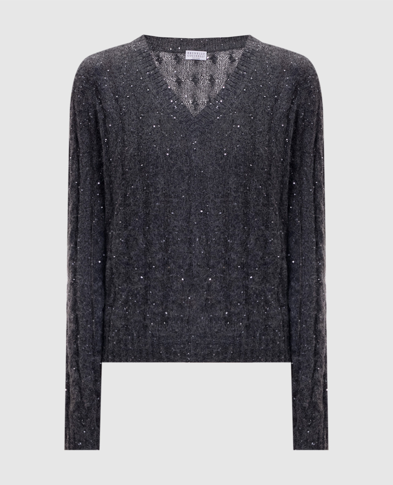 

Серый пуловер с шерстью в пайетке, Пуловеры