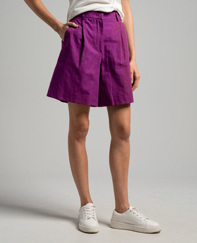 Max Mara Weekend Фиолетовые шорты Ecuba со льном ECUBA