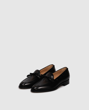 Valentino Чорні шкіряні глянцеві лофери Bowshire 7Y2S0L07CEE