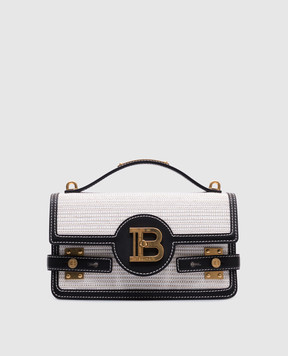 Balmain Біла комбінована сумка Raffia B-Buzz EN0DA829TRHS