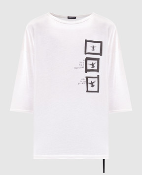 Ann Demeulemeester Белая футболка Dieter с принтом B0013221FA637