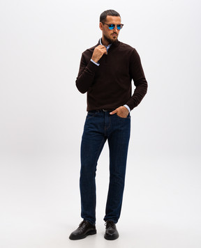Cashmere&Whiskey Коричневый джемпер из шерсти мериноса 77397