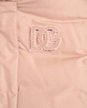 Dolce&Gabbana Дитячий рожевий пуховик з монограмою логотипа DG L5JBS1FUS3W