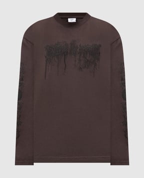 Vetements Коричневий лонгслів з принтом UCF76LS450C