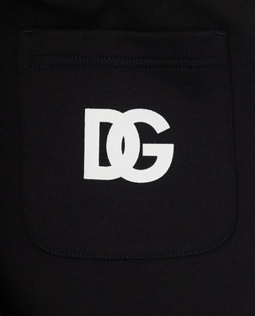 Dolce&Gabbana Детские черные джогеры с принтом логотипа монограммы. L4JPJWG7O7Q812+