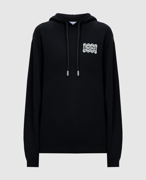 Off-White Черные худи с нашивкой логотипа Reg из кружева OWBB035F24FLE006