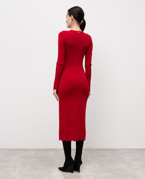 Twinset Червона сукня міді з логотипом 252TP3040