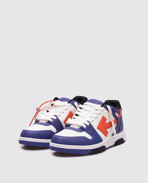 Off-White Фіолетові шкіряні кросівки Оut Оf Оffice OMIA189S25LEA004