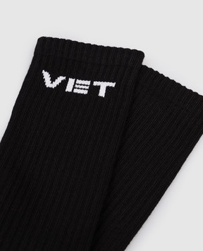 Vetements Чорні шкарпетки з монограмою логотипа UH76SO250Bw